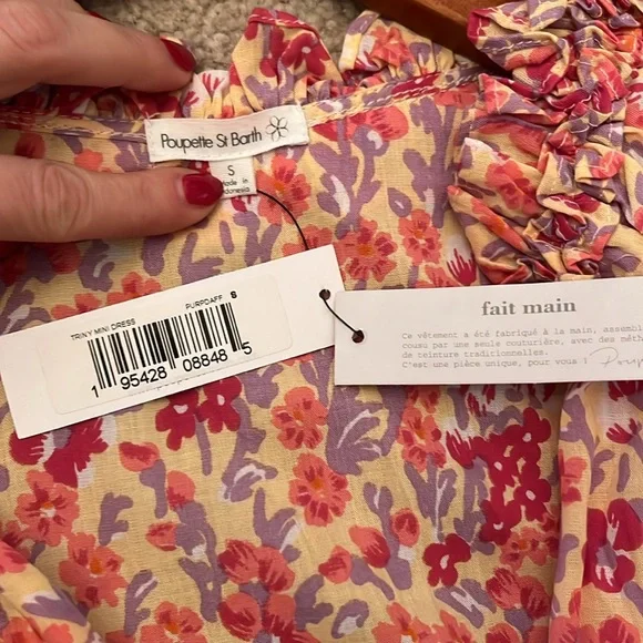 Poupette St Barth Triny Floral RuffleTrim Tassel Mini Flounce Dress - Picture 5 of 6